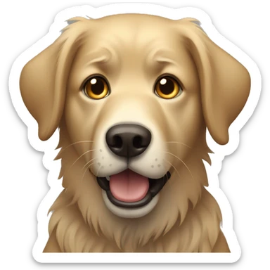 shaggy scared dog similar to labrador sticker