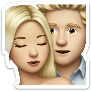 blonde girl kissing niall horan with eyes shut sticker