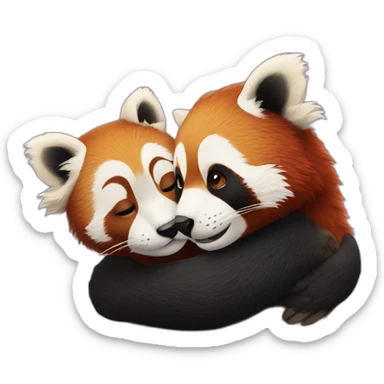 hugging red pandas sticker