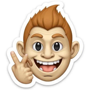 Troll face showing middle finger sticker