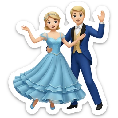 A couple dancing a waltz. sticker