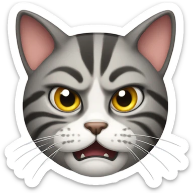 angry cat sticker