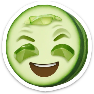 A relaxed smiley with cucumber slices on eyes sticker