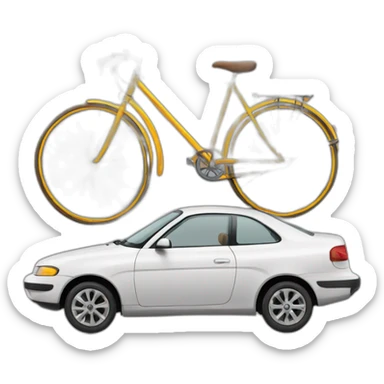 car and bycicle sticker