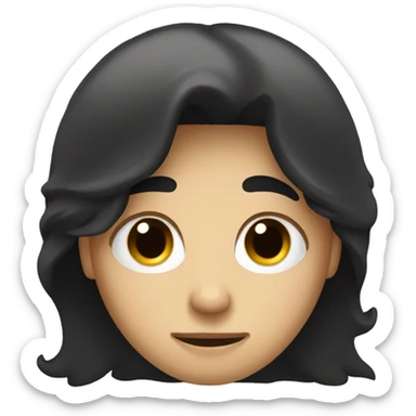 boy with sleepy eyes and black hair and black eyes sticker