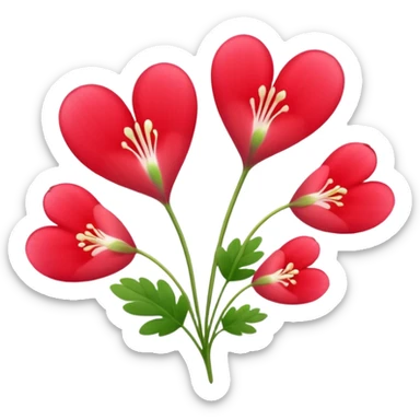 Dicentra spectabilis in red sticker