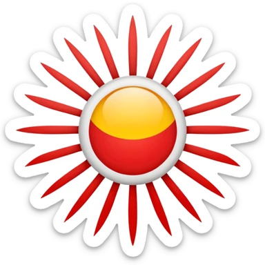 Japanese empire flag red sun with rays clean sticker