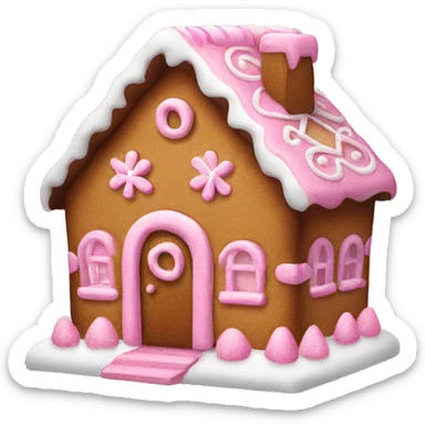 pink gingerbread house sticker