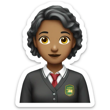 A girl in school uniform sticker