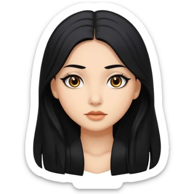 A Morena baddie with long black hair and small eyes  sticker
