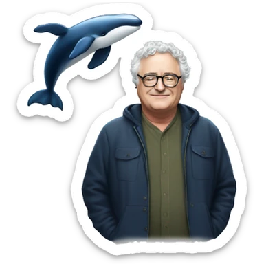 Randy Newman and a whale sticker
