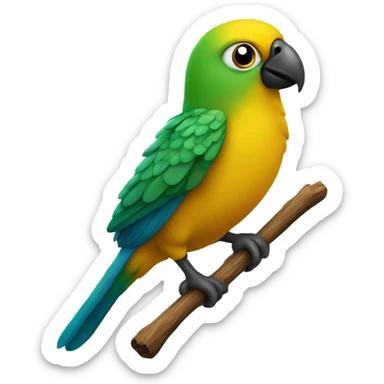 parekeet on a stick sticker