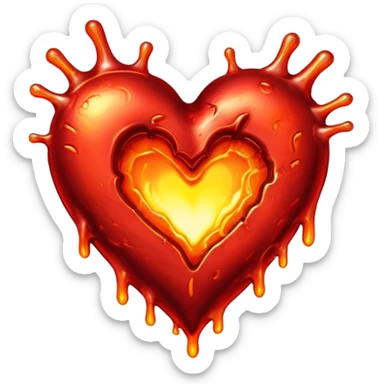 hot melting metal heart shape sticker