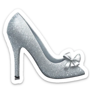Silver glitter high heels sparkeling sticker