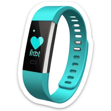 a teal fitbit band lying flat in the style of an ios emoji  sticker