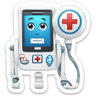 emoji of an AI, generating hospital course summaries sticker