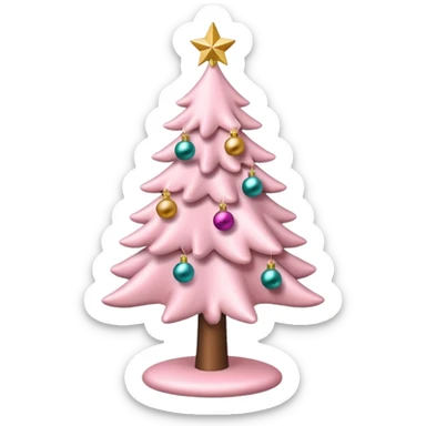 light pink christmas tree sticker
