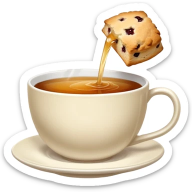 scone being dunked in a cup of British tea sticker