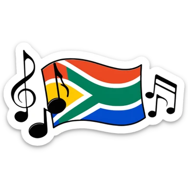 South African flag with musical notes sticker