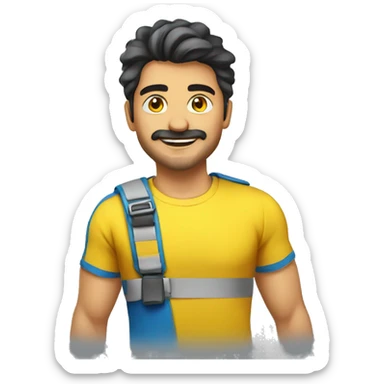 tolga arıcan celebrating with yellow blue tshirt sticker