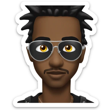 Playboi carti wearing two spiked ha sticker