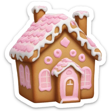 light pink gingerbread house sticker