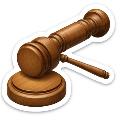 Courtroom Items, Gavel – wooden hammer used by the judge

 sticker