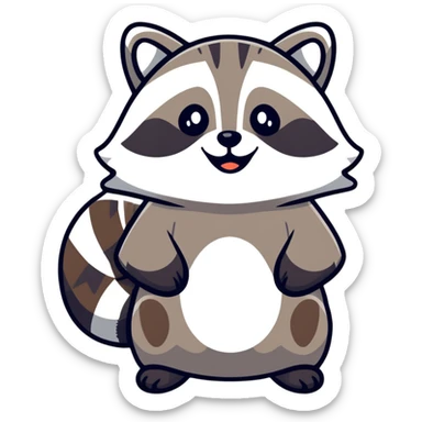 raccoon waving hello sticker