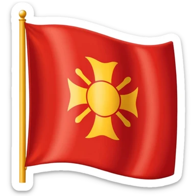 Una bandera con 3 franjas horizontales, la primera roja, la segunda amarilla y la tercera morada sticker