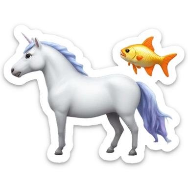 Une licorne avec une queue de poisson sticker