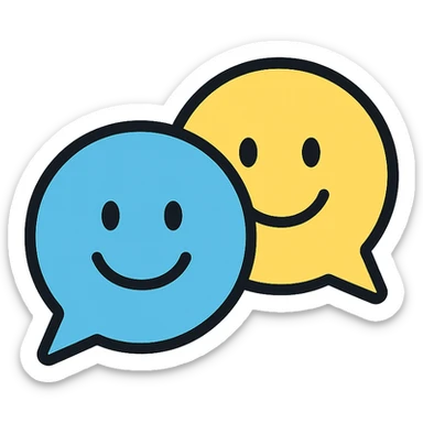 a bit of a chat, color outline icon style sticker