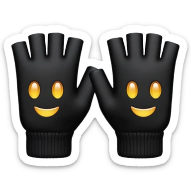 A pair of Black fingerless cotton gloves sticker