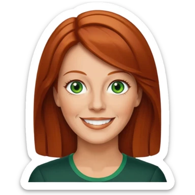 Anni-Frid Lyngstad with green eyes, reddish-brown hair sticker