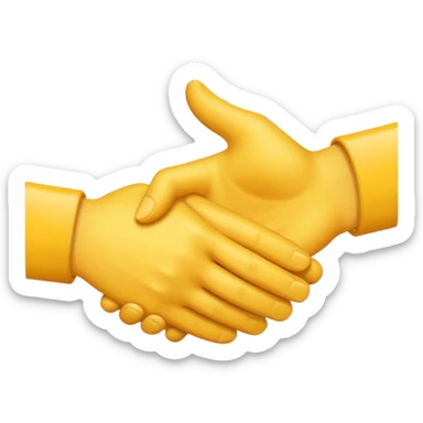 Make a self-clasping handshake emoji in the style of the usual emoji of a handshake sticker