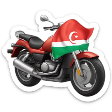 quelqu'un sur une moto avec le drapeau du Maroc derrière sticker