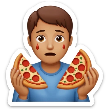 crying for pepperoni pizza sticker