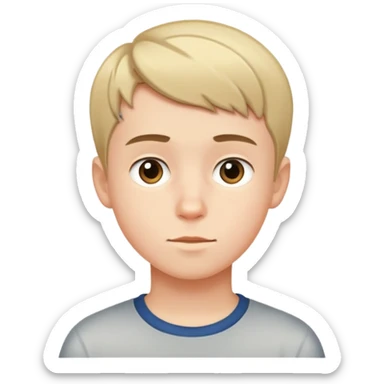 Boy with short hair indoors sticker