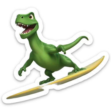 Surfing dinasour  sticker