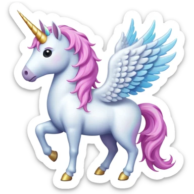 unicorn standing with wings sticker