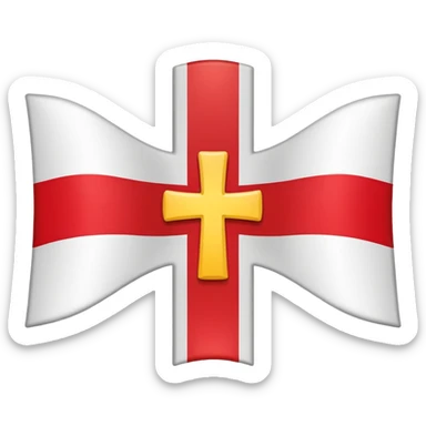 create a flag where the layout is like georgian one big cross for corner. the big cross i want is yellow  sticker