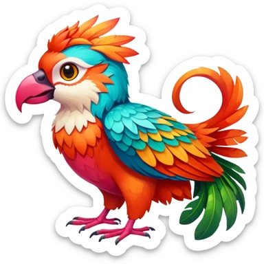 Colorful exotic tropical Falvie-Fionbri, full body sticker