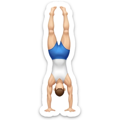 White gymnast doing handstand sticker