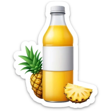Pineapple juice bottle sticker