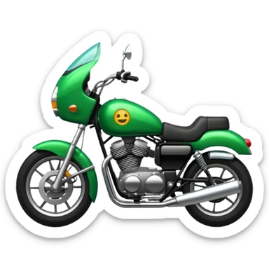 Créame un emoji de moto negra con verde para WhatsApp sticker