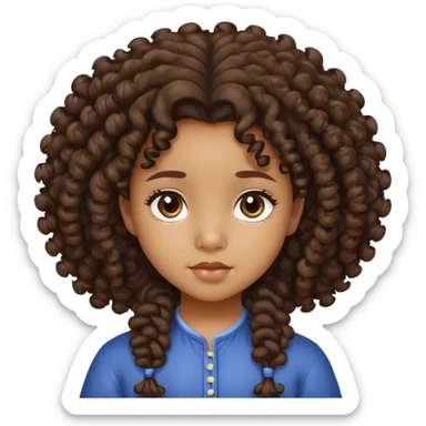little subanon filipino gurl with hig curly hair sticker