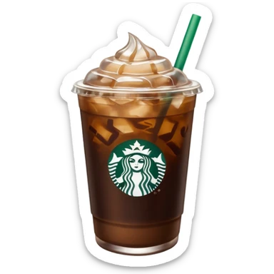 Starbuck ice coffee with ice cubes sticker