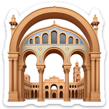 Plaza de España Landmark Emoji – Featuring its semicircular palace, grand arches, and decorative tilework. sticker