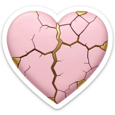 cute kintsugi heart emoji, gold cracks on a soft pastel heart, rounded shape, optimized for Discord emoji sticker