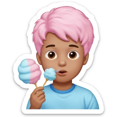 cotton candy boy sticker