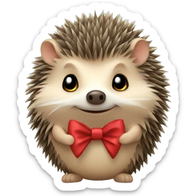 Hedgehog with a bow  sticker
